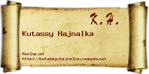 Kutassy Hajnalka névjegykártya
