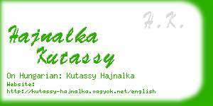 hajnalka kutassy business card
